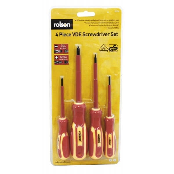 Rolson | 4 pc VDE Screwdriver Set - 28730