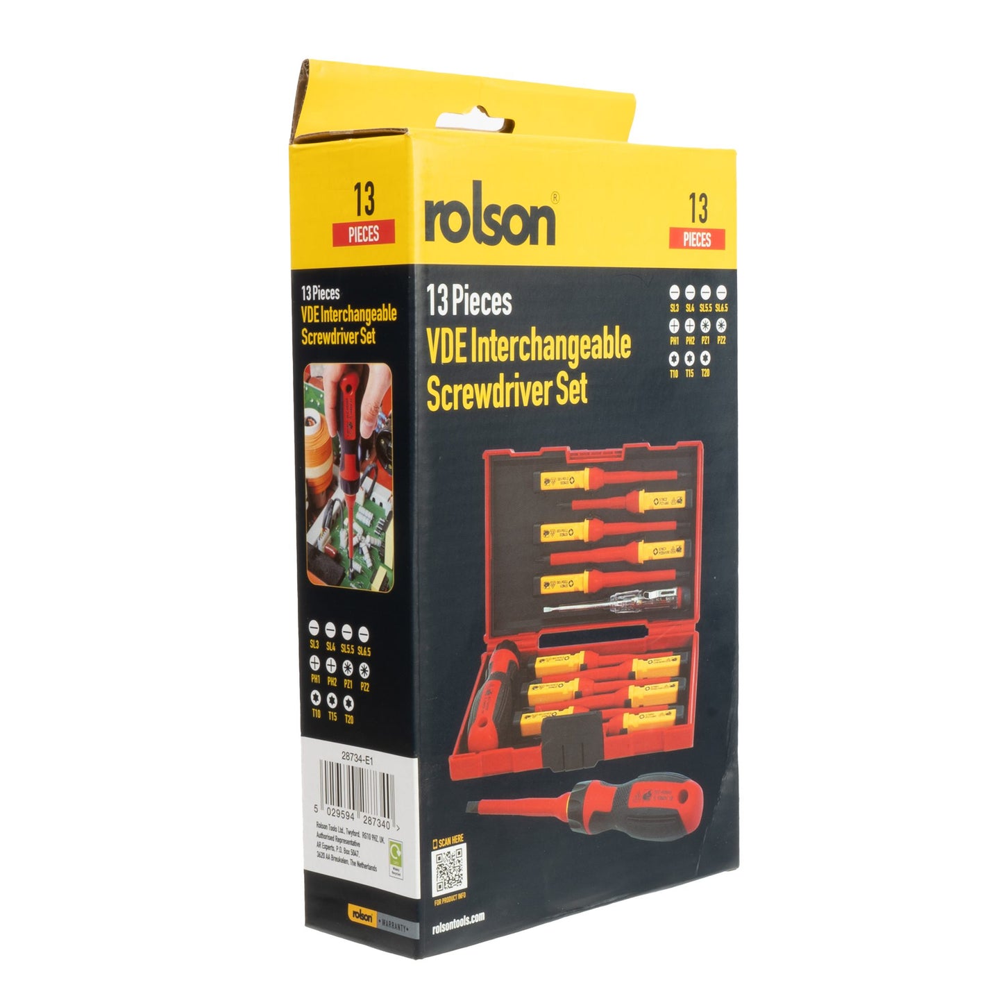 Rolson | 13 pc VDE Screwdriver Set + Protective Case - 28734