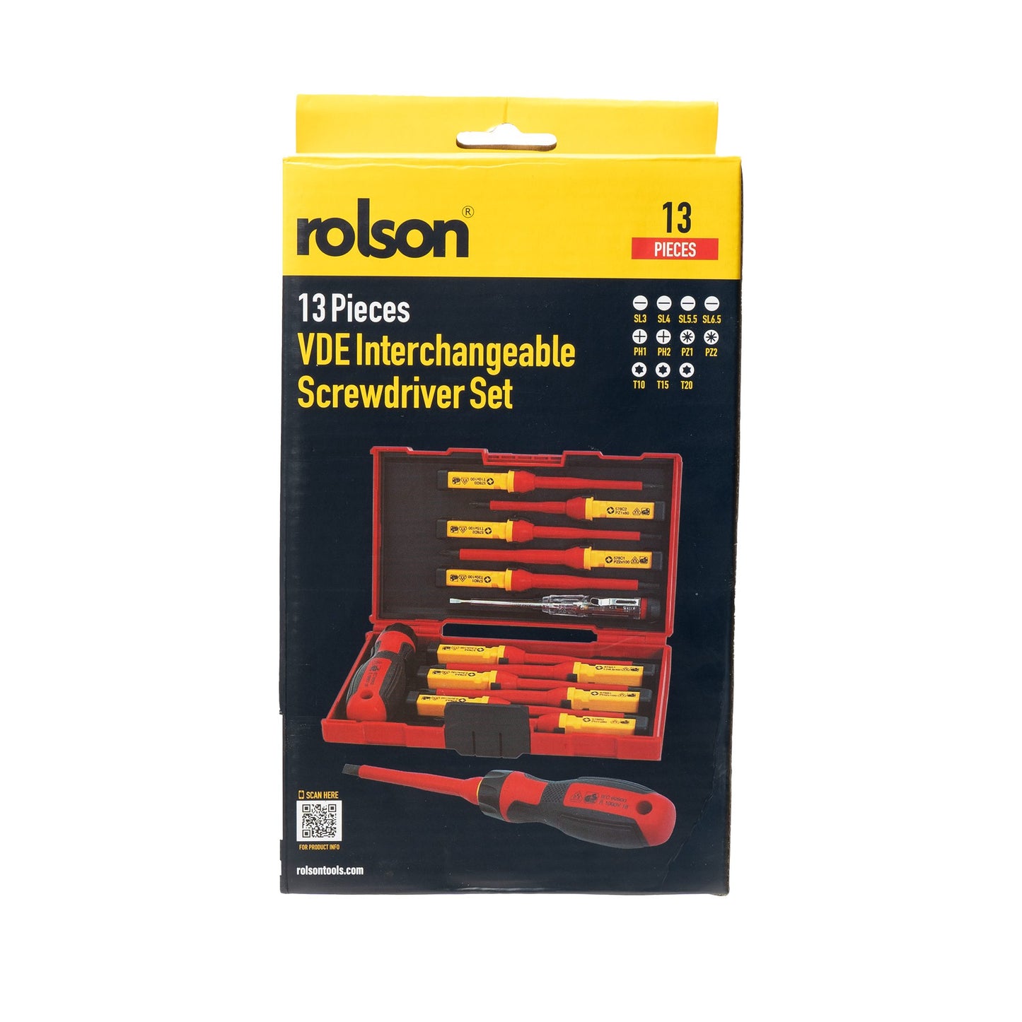 Rolson | 13 pc VDE Screwdriver Set + Protective Case - 28734